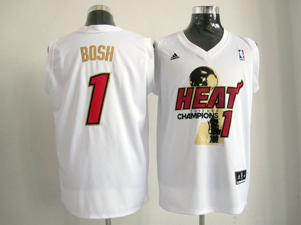 NBA Miami Heat 1 Chris Bosh 2012 NBA Finals Champions White Jerseys